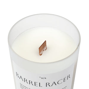 Frosted Glass Candle, 11oz - Barrel Racer