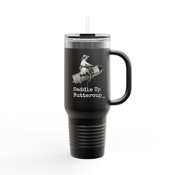 Insulated Travel Mug, 40oz - Saddle Up Buttercup