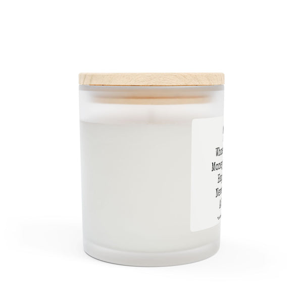 Frosted Glass Candle, 11oz - Money Can't Buy Happiness