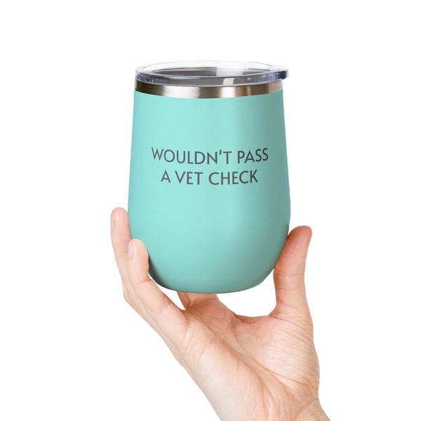 Wine Tumbler, 12oz - Vet Check - Pastels