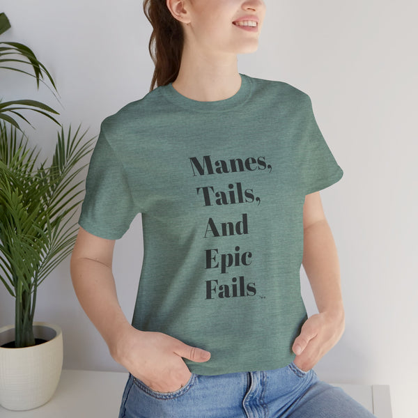 Unisex Jersey Short Sleeve Tee - Manes, Tails