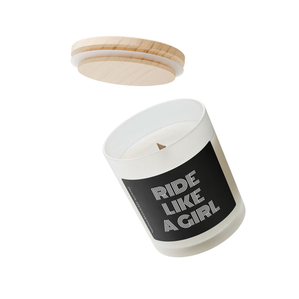 Frosted Glass Candle, 11oz - Ride Like A Girl