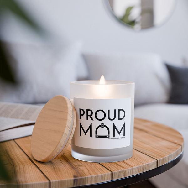 Frosted Glass Candle, 11oz - Proud Mom
