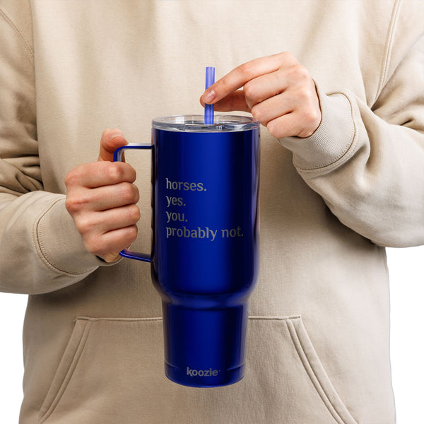 Insulated Tumbler with Lid, 40oz (Engraving) - Horses. Yes.