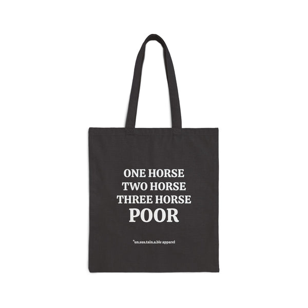 Cotton Canvas Tote Bag - One Horse, Two Horse - Printed On Both Sides