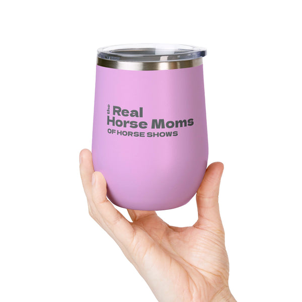 Wine Tumbler, 12oz - Real Horse Moms - Pastels