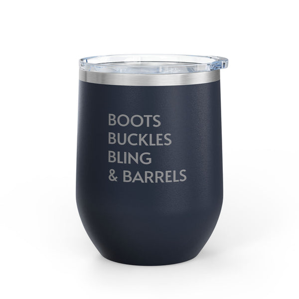Wine Tumbler, 12oz - Boots/Buckles/Bling