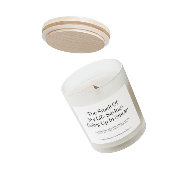 Frosted Glass Candle, 11oz - Life Savings
