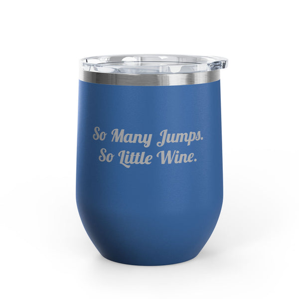 Wine Tumbler, 12oz - Jumps/Wine - Script Font