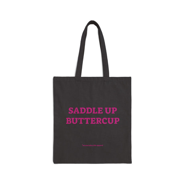 Cotton Canvas Tote Bag - Saddle Up Buttercup