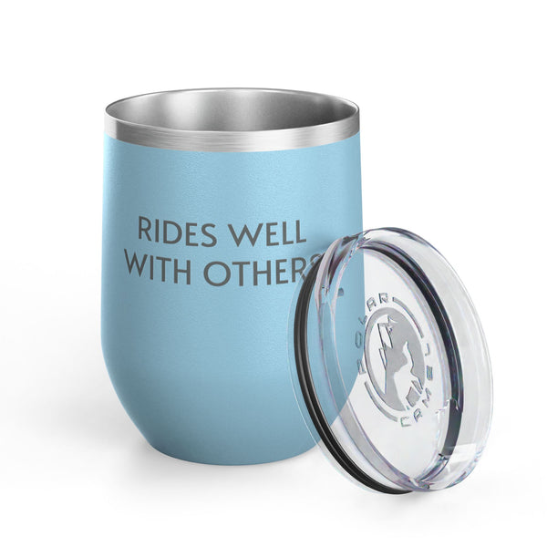 Wine Tumbler, 12oz - Rides Well With Others - Pastels