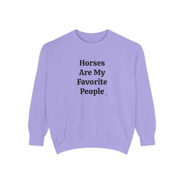 Unisex Garment-Dyed Sweatshirt - Horses/Favorite