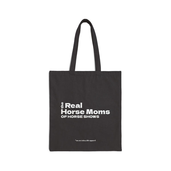 Cotton Canvas Tote Bag - Real Horse Moms- Black