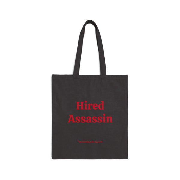 Cotton Canvas Tote Bag - Hired Assassin - Printed On Both Sides