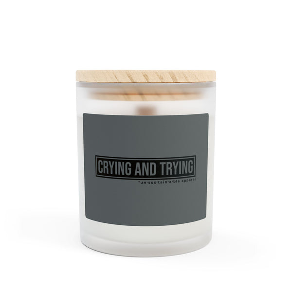 Frosted Glass Candle, 11oz - Crying & Trying