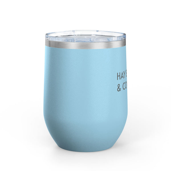 Wine Tumbler, 12oz - Hay Bales/Cocktails - Pastels