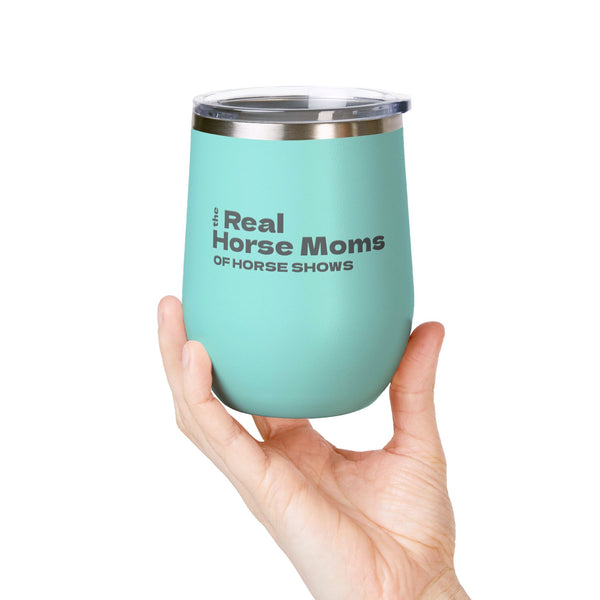 Wine Tumbler, 12oz - Real Horse Moms - Pastels