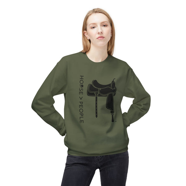 Unisex Midweight Softstyle Fleece Crewneck Sweatshirt - Horses > People - Western