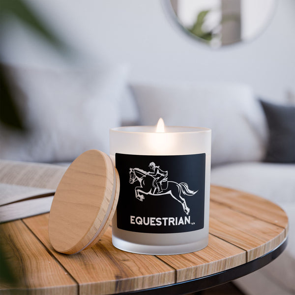 Frosted Glass Candle, 11oz - Equestrian