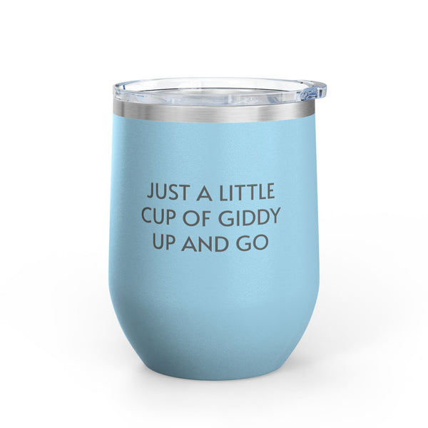 Wine Tumbler, 12oz - Giddy Up - Pastels
