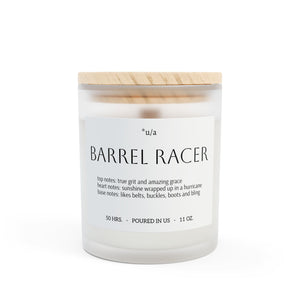 Frosted Glass Candle, 11oz - Barrel Racer