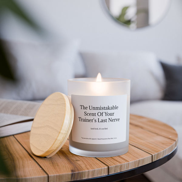Frosted Glass Candle, 11oz - Trainer's Last Nerve
