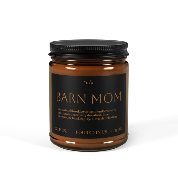Scented Soy Candle (Multi-Size, Amber Jar) - Barn Mom