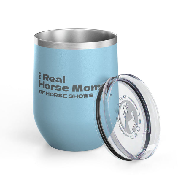 Wine Tumbler, 12oz - Real Horse Moms - Pastels