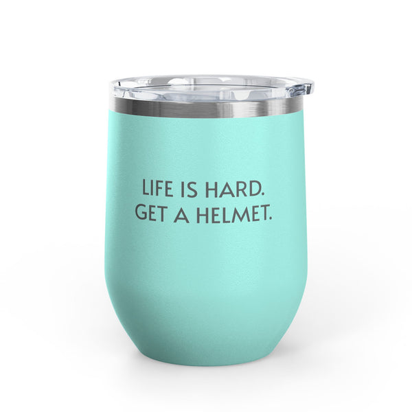 Wine Tumbler, 12oz - Life Is Hard - Pastels