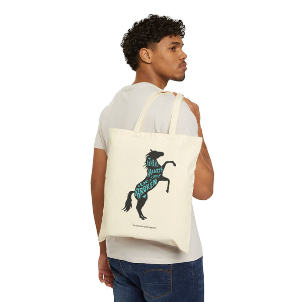 Cotton Canvas Tote Bag - Wild Hearts Can't Be Broke