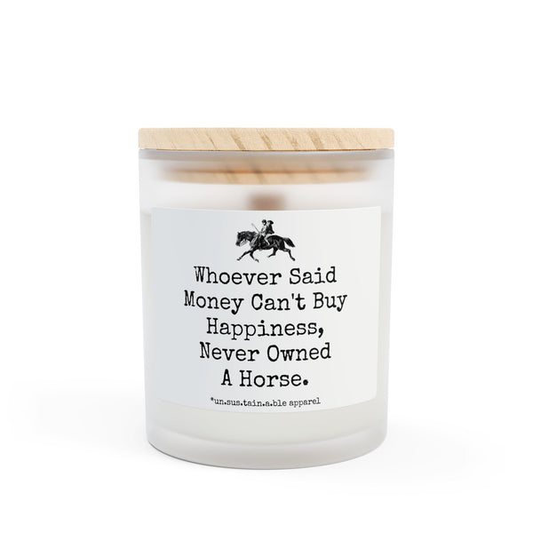 Frosted Glass Candle, 11oz - Money Can't Buy Happiness