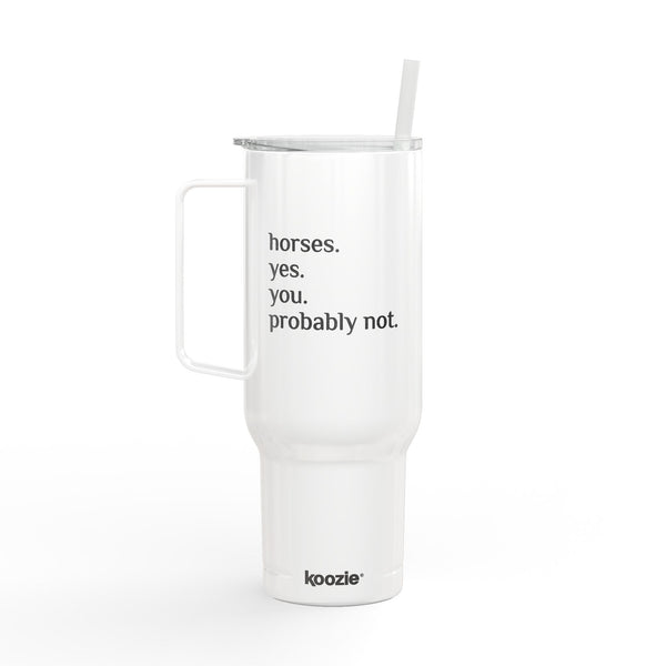 Insulated Tumbler with Lid, 40oz (Engraving) - Horses. Yes.