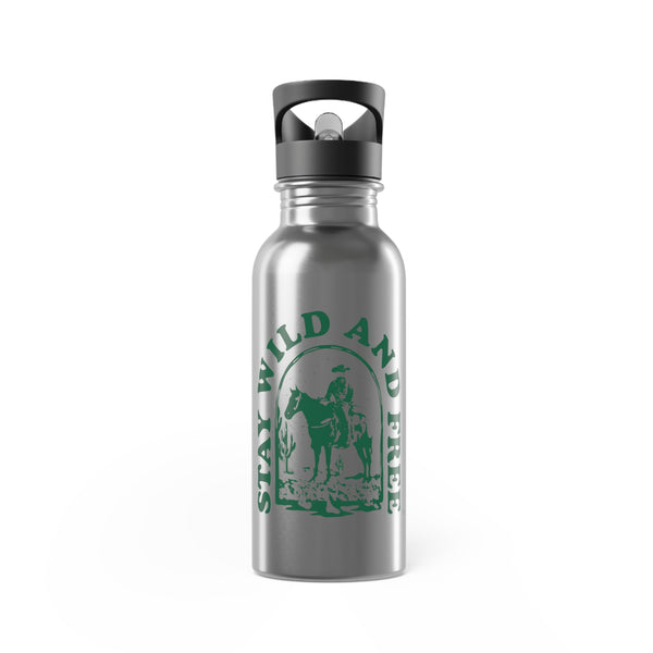 Stainless Steel Water Bottle With Straw, 20oz - Stay Wild & Free