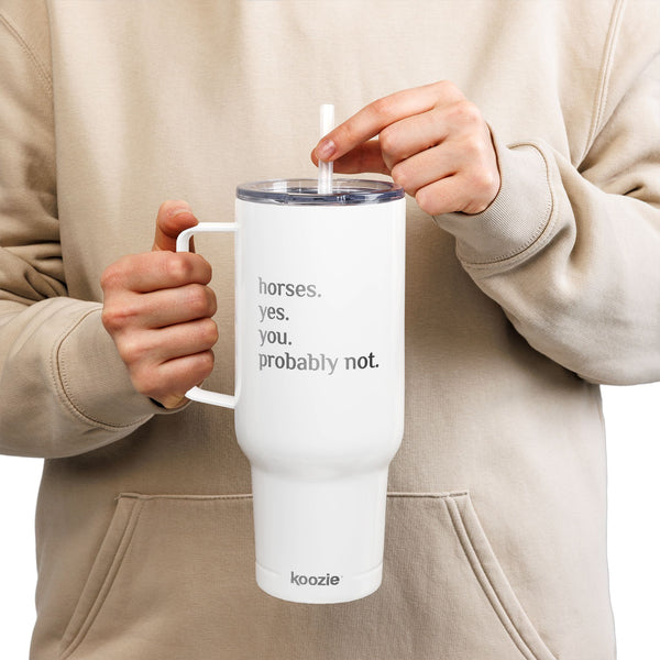 Insulated Tumbler with Lid, 40oz (Engraving) - Horses. Yes.