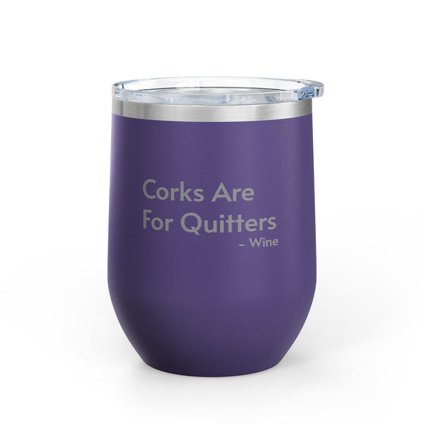 Wine Tumbler, 12oz - Corks/Quitters