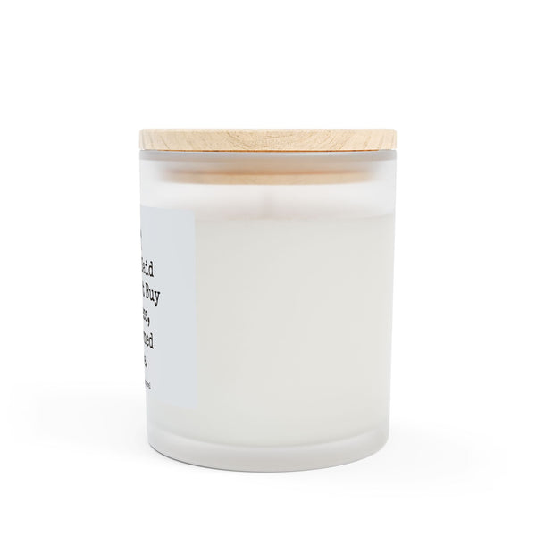 Frosted Glass Candle, 11oz - Money Can't Buy Happiness