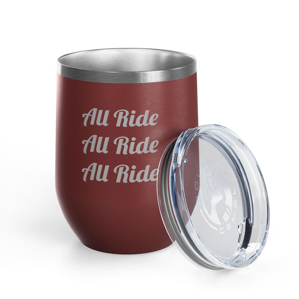 Wine Tumbler, 12oz - All Ride - Script Font