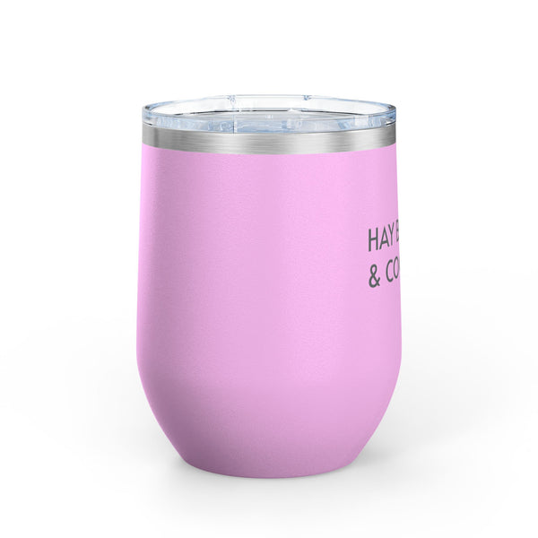 Wine Tumbler, 12oz - Hay Bales/Cocktails - Pastels