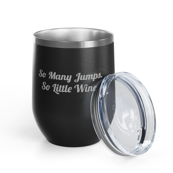 Wine Tumbler, 12oz - Jumps/Wine - Script Font