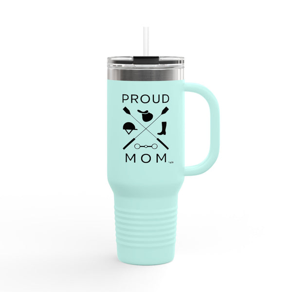 Insulated Travel Mug, 40oz - Proud Mom - Lt. Blue