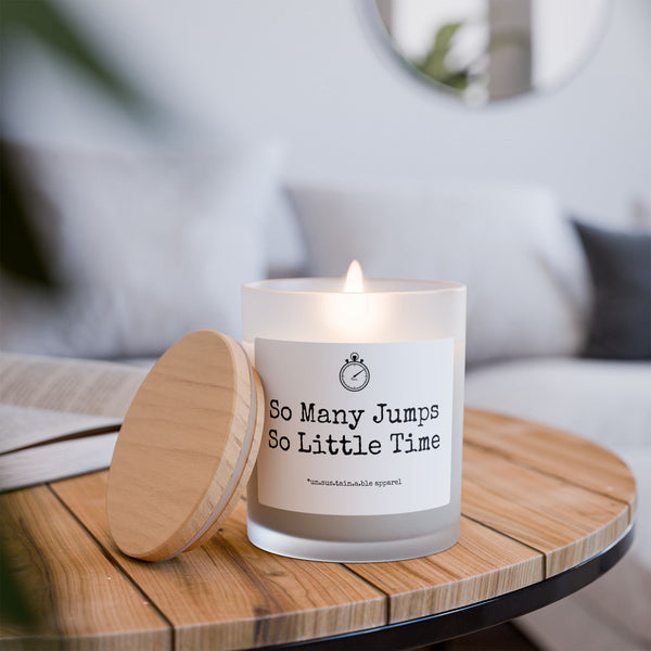 Frosted Glass Candle, 11oz - So Many Jumps