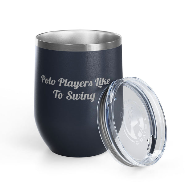 Wine Tumbler, 12oz - Polo/Swing - Script Font