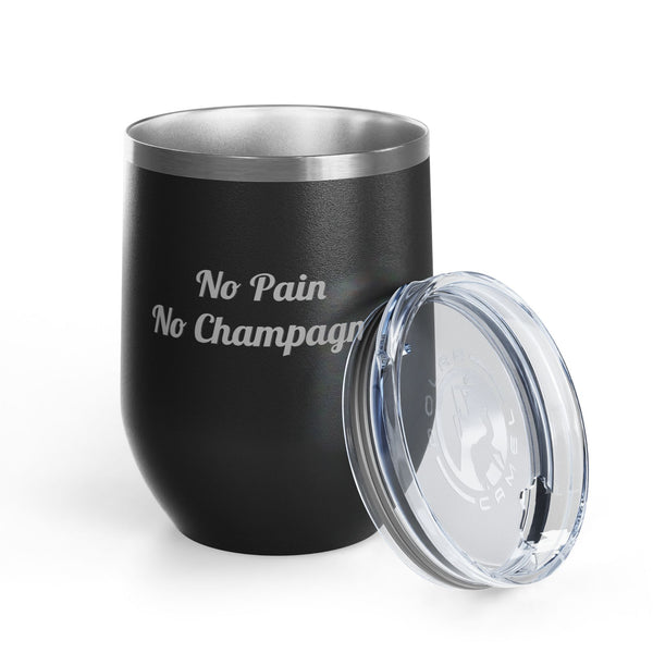 Wine Tumbler, 12oz - Pain/Champagne - Script Font