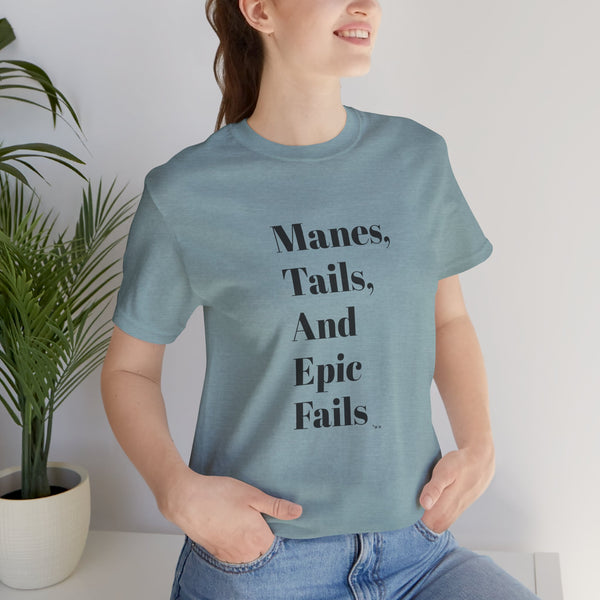 Unisex Jersey Short Sleeve Tee - Manes, Tails