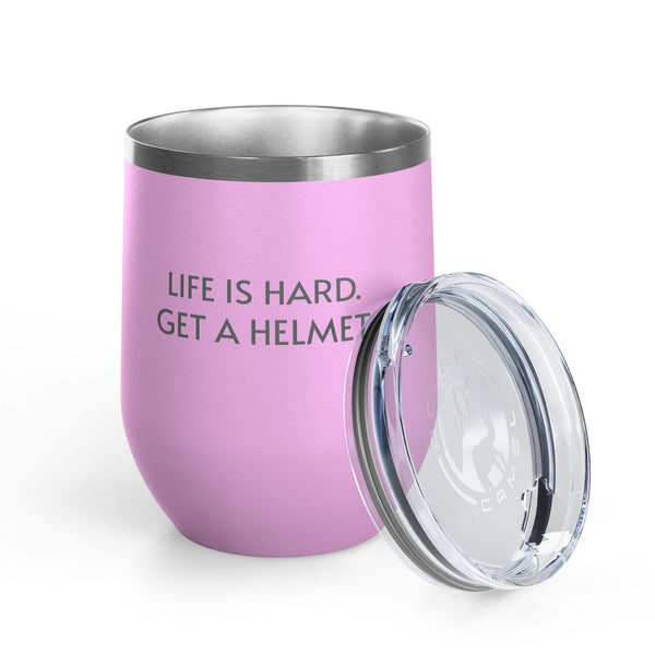 Wine Tumbler, 12oz - Life Is Hard - Pastels