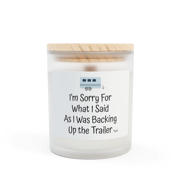 Frosted Glass Candle, 11oz - Sorry/Trailer