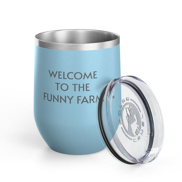 Wine Tumbler, 12oz - Funny Farm - Pastels