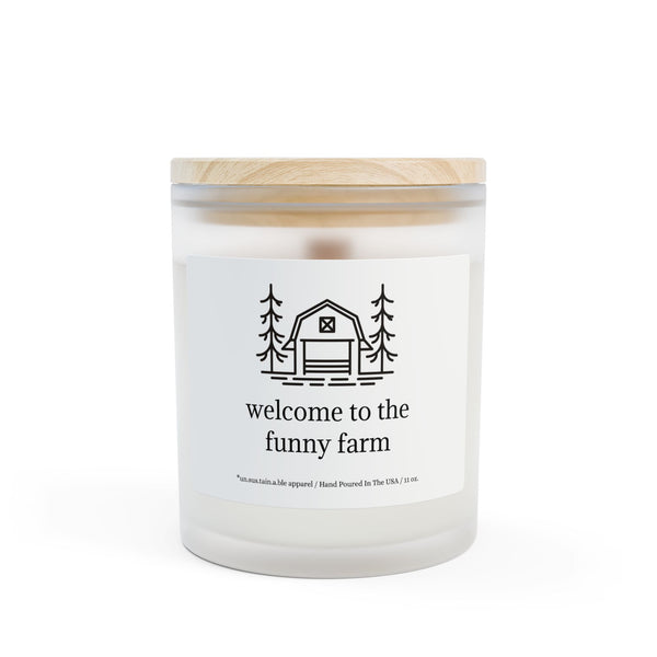 Frosted Glass Candle, 11oz - Funny Farm