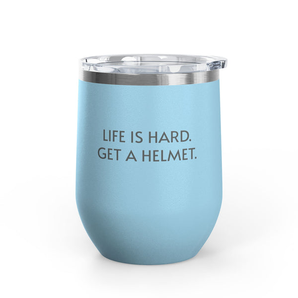 Wine Tumbler, 12oz - Life Is Hard - Pastels
