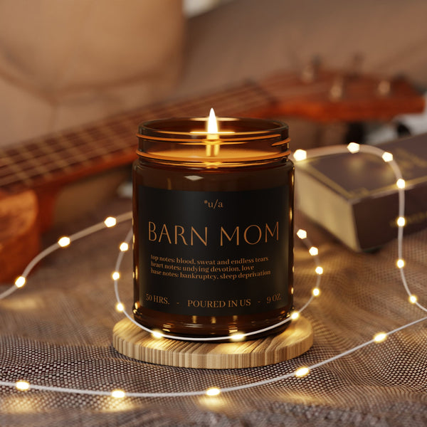 Scented Soy Candle (Multi-Size, Amber Jar) - Barn Mom